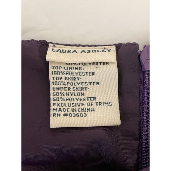 Laura Ashley Purple Dress Satin Chiffon Overlay Belted Cap Sleeve Sz 24 Months - Picture 2 of 4